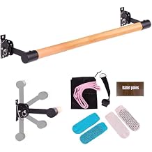 Adjustable Ballet Barre For Home,3Ft Wall Mounted Ballet Barre,Solid Wood Ballet Barre For Home,Ballet Bar with Ballet Stretch Band and Two Yoga Socks,Suitable For Dance Training,Pilates,Fitness