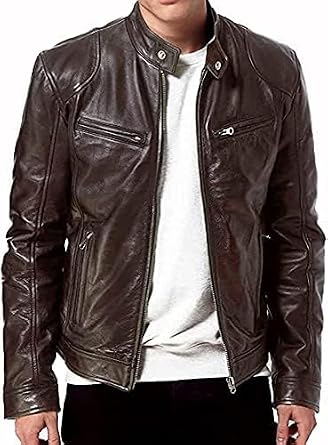 Leather Jackets for men Biker Leather Jacket Motorcycle Jacket men - Casual Biker Faux Leather Jacket