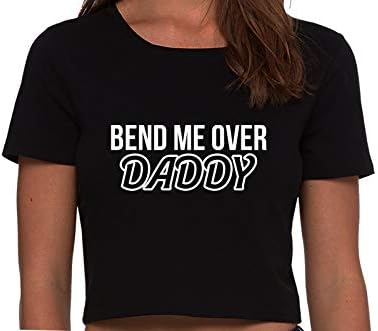 Knaughty Knickers Bend Me Over Daddy Fuck Me Doggy Style Black Cropped Tank Top