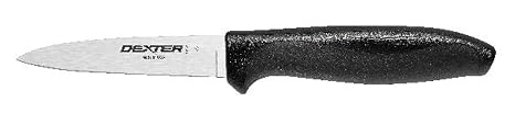 Dexter Russell S360-312PCP Paring Knife, 312" Spear Point Straight Edge Blade, DEXSTEEL High Carbon Stain-Free Steel, Black Polypropylene Santoprene Handle, NSF Certified, Kitchen Utility Knife