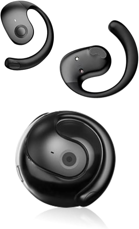 AI OWS Language Translator Earbuds, Supports 144 Languages,Online Translation Real Time, Earphone 3-in-1 Accents,Headphones Perfect for Travel Business and Learning Voice Language Translator(Black)