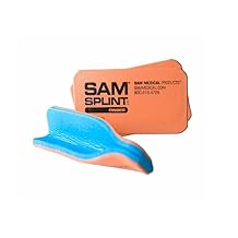 Rescue Essentials SAM Finger Splint Multi-Pack 1.8" x 3.75" - Moldable Aluminum Foam Splint for Fractures, Sprains & Strains, Orange/Blue - 3 Count