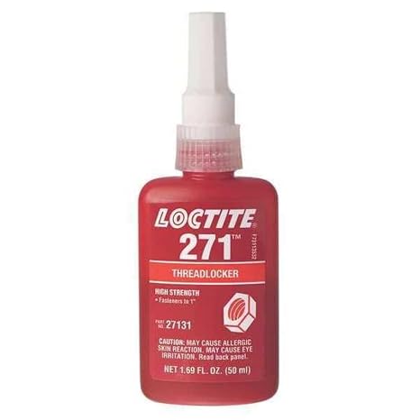 Loctite Threadlocker, LOCTITE 271, Red, High Strength, Liquid, 250 mL Bottle 88441-1 Each | 1 in Thread