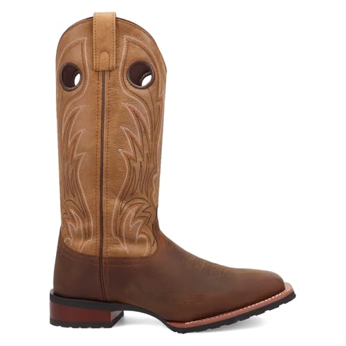Laredo Mens Cullen Embroidered Square Toe Pull On Casual Boots Mid Calf - Brown