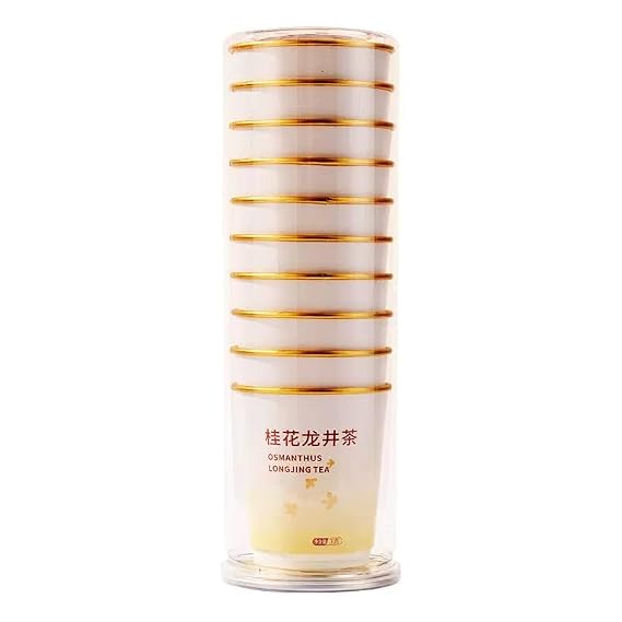 Premium Osmanthus Longjing Tea, Paper Cups With Tea Leaves, Convenient for Gatherings Business Hospitality Party And Travel Purposes