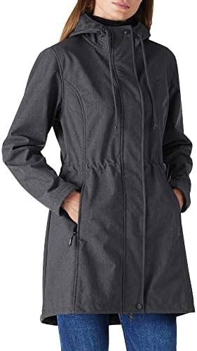 Outdoor Ventures Womens Lightweight Waterproof Fleece Lined Hooded Softshell Rain Jacket, Warm Windbreaker Long Coat