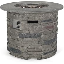 Propane Fire Pit Table, 31 Inch Firepits for Outside, Round Gas Fire Pit for Outside Patio, Propane Fire Table, 40000BTU, Stone Gray