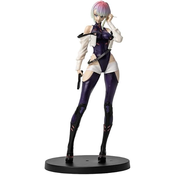DAMoshen Cyberpunk Edge Runners LucyLucina Kusinada Figure, Garage Kit Scene Pedestal, Ver.18 Scale, ABS & PVC Painted Finished Product, Anime Two-Dimensional Game Model Figurine, Around Figurine