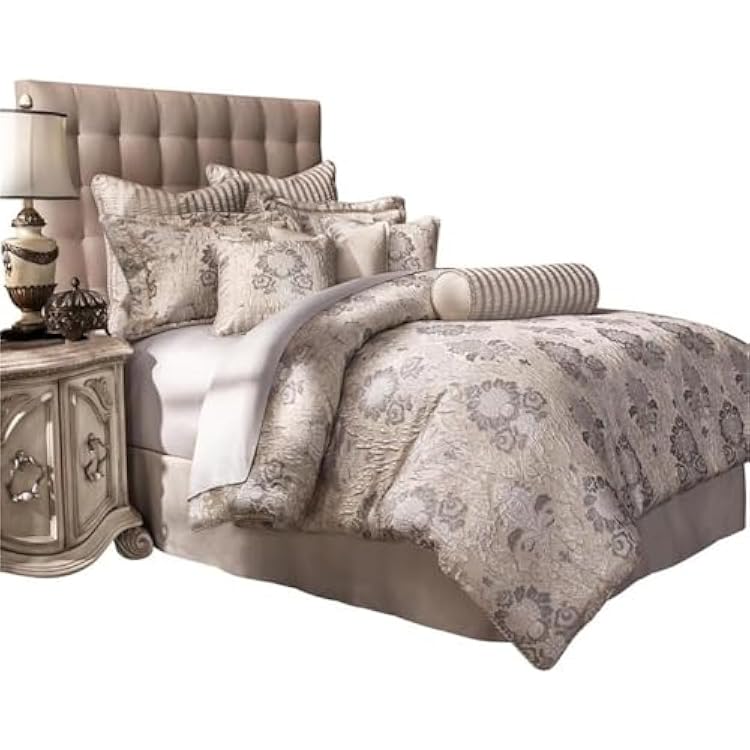 Michael Amini Sycamore Grove 10-Piece King Comforter Set - Silver