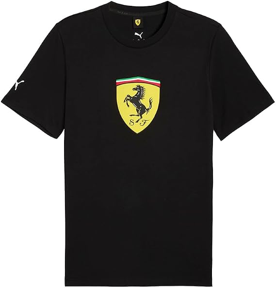 PUMA Mens Scuderia Ferrari Race Crew Neck Short Sleeve Graphic Casual Tops Casual - Black