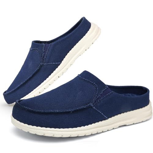 Canvas Mules for Women Comfortable Slip on Shoes Mens Womens Indoor Outdoor House Shoes