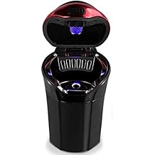 Car Ashtray Lighter Set Detachable With Lid, Blue LED Light Indicator for Home, Office and Travel