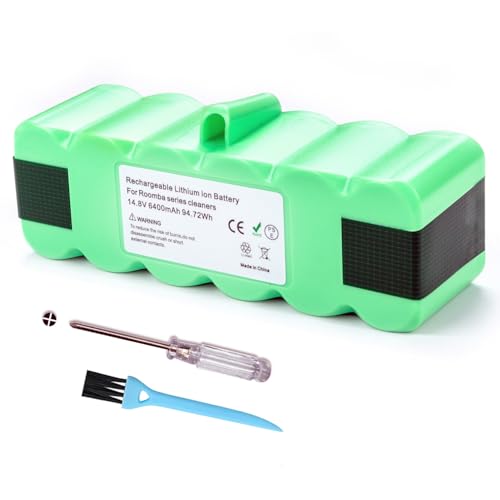 6400mAh for iRobot Replacement Roomba Lithium Ion Battery Compatible with Roomba 960 965 970 980 981 985 801 805 850 860 877 890 891 895 695 691 690 685 680 677 675 671 670 665 652 640 615 614 Series