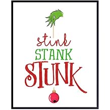 Stink Stank Stunk - Christmas Decorations w/Ornament - Funny Christmas Decorations for Kids - Holiday Artwork Home Decor - Xmas Picture - Cute Holiday Poster - Xmas Wall Art
