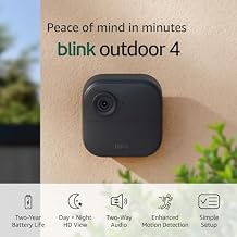Blink Outdoor 4 (4th Gen) + Blink Mini Smart security camera, two-way talk, HD live view, motion detection, set up in minutes, Works with Alexa 2 camera system + Mini (White)