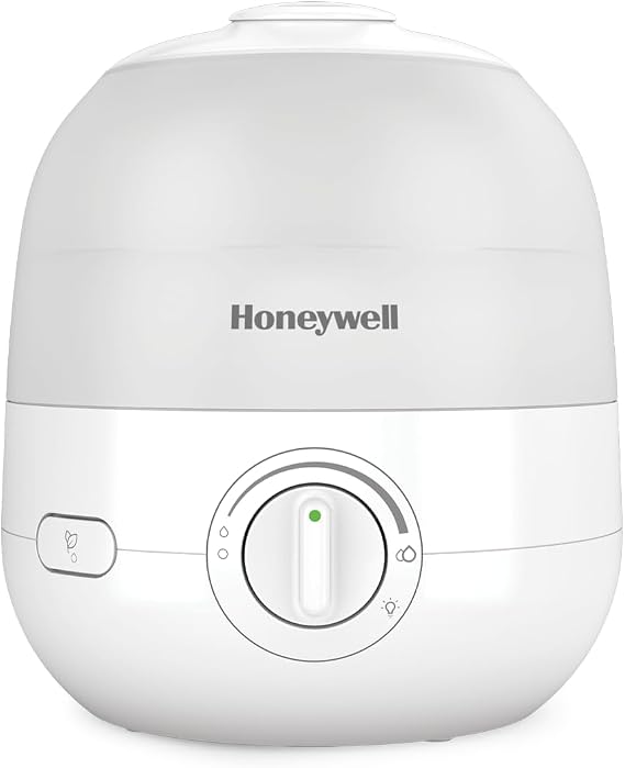 Honeywell Ultra Glow Humidifier and Essential Oil Diffuser, Filter Free Cool Mist Humidifier for Bedroom with Color Changing Tank Light