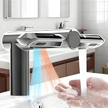 Wash+Dry High Speed Hand Dryer 1150w| Touch-Free Faucet and Hand Dryer Forcommercial/Home | Automatic Warm&Cold Air Drying,for Bar Sinks, Powder Rooms, and Office Bathrooms Grey