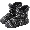 JIAHG Women Winter Thermal Knit Mute Slippers Soft Fleece Lined High Ankle Snow Boots Non-Slip Indoor House Shoes Floor Socks