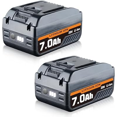 2Packs WA3520 7.0Ah Li-ion Replacement for Worx 20V Battery Lithium WA3525 WA3575 WA3578 Compatible with Worx Battery 20 Volt WG151s WG155s WG251s WG890 WG891 Cordless Tools
