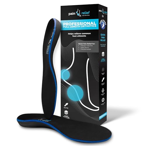 Pain Relief Orthotics by Pure Stride Full-Length Foot Support for Plantar Fasciitis, Heel & Arch Pain All-Day Comfort for Work, Walking, and Daily Wear,Mens 7-7.5  Womens 9-9.5
