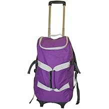dbest products Smart Backpack, Purple and Grey 4-1 Rolling Backpack Luggage Duffel Gym Bag Removable Dolly Laptop Tablet Pocket