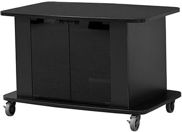 AVFI C2736 Tech Series Monitor Cart, Durable Black Laminate Finish, Capable of Supporting 500 lbs 225 kg, Interior Shelf, 4" Heavy Duty Casters for Easy Maneuvering