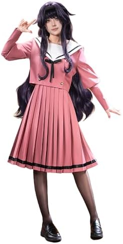 KIRA KIRA The Fragrant Flower Blooms With Dignity Cosplay Costume Doki-R Waguri Kaoruko Pink Dress Costume JK Casual Wear