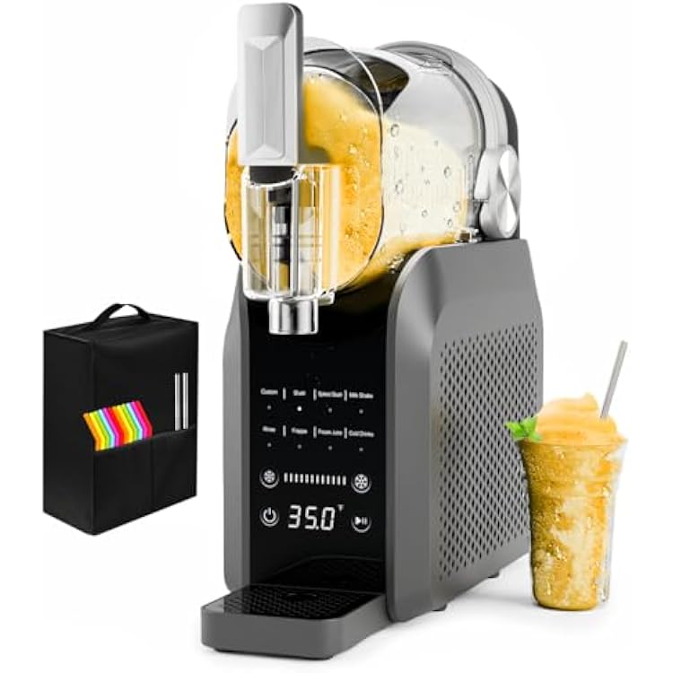 Slushie Machine, No Ice Needed, 88 oz Slushie Machine for Home with Dust Cover, Professional Frozen Drink Maker, 7 Preset ProgramsRinse, Frozen Margaritas, Frappes, Milkshake, and More