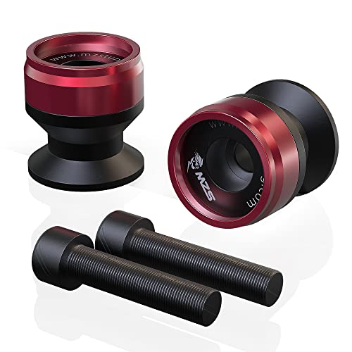 MZS Universal 8MM Swingarm Spools Sliders Stand CNC M8 Red Compatible with CBR 600 F2 F3 F4 F4i CBR600RR CBR1000RR GSXR600 GSXR750 GSXR1000 GSXS750 SV650 ZX6R ZX10R Z650 Z900 EX400 EX650 Daytona