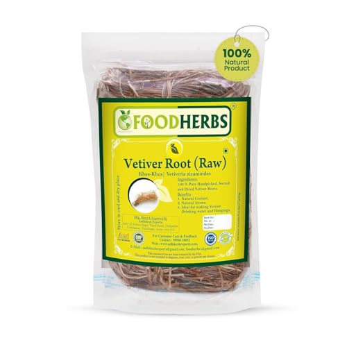 Foodherbs Dried Vetiver Roots | 50 GMS | Khus Khus | Vetiveria Zizanoides | Lavancha | Ramacham | Natural Coolant | Hand-Picked | Thanks Giving Pack of 2