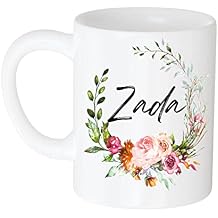 Coffee Mug Funny Personalized Coffee Mug - Gift for Women, Customized Name Zada Flower and Name 11oz White Mug 693033