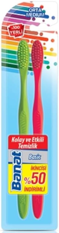 Banat Basic Diş Fırçası 2'Li Set Orta Sertlik
