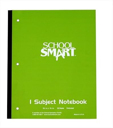 School Smart 085316 8 x 10.5 in. 3-Hole Punched Wireless Notebook, 50 Sheets