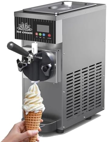 Commercial Ice Cream Machine, 450W, 60 Blocks/H Continuous Output, One-Click Self-Cleaning, Air-Cooled System for Cafés and Milk Tea Shops