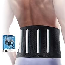 LP SUPPORT 727CA Extreme Back Support with Stays - Compression Support for Lumbar/Lower Back - Hook and Loop Closure (Black - Free size)