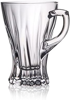 Czech Crystal Glass Coffee Tea set of 6 Cups, Clear Crystal Mugs 5oz /150 ml, Modern Cups, Bohemia, Home decor, Gift