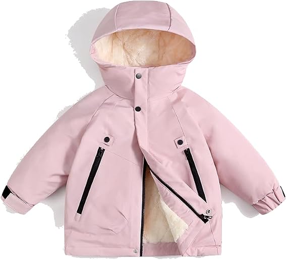 JiAmy Kids Fleece-Lined Winter Coat Boys Girls Water-Resistant Jacket 5-14Y