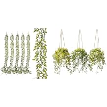Instant Artificial Greenery Bundle: 6 Garlands and 3 Hanging Plants