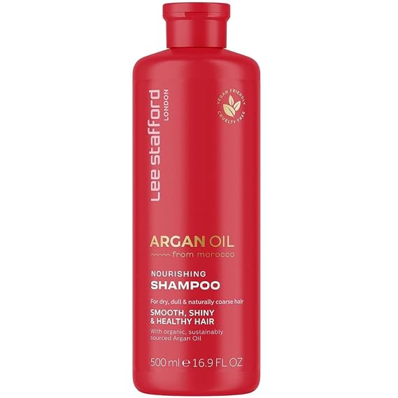 Lee Stafford Moisturizing Shampoo | Argan Oil Collection - Best for Dy, Dull Hair to Repair & Hydrate for a Silky Smooth Soft Shine, Highest Rated Gloss Finish, 16.9 Fl Oz