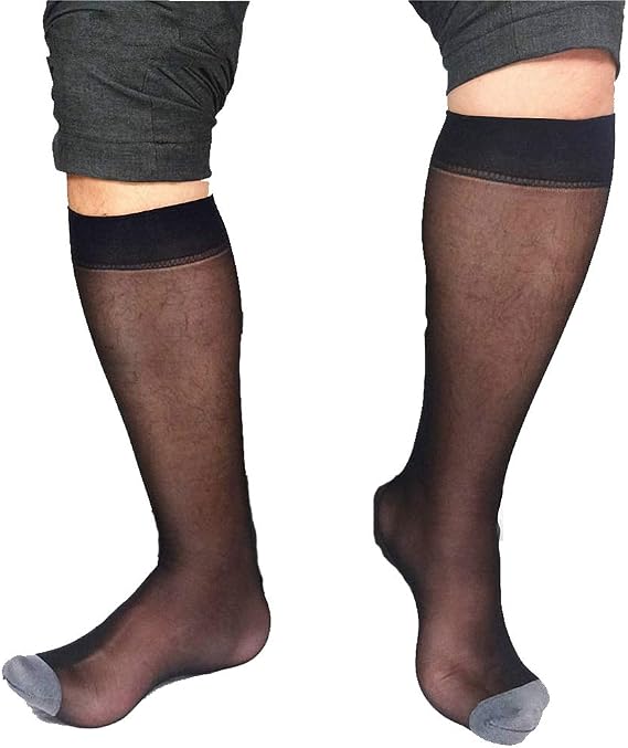 Goobester Tube Male Dress Socks Gifts For Sheer Formal Suit Men Transparent Business Sock