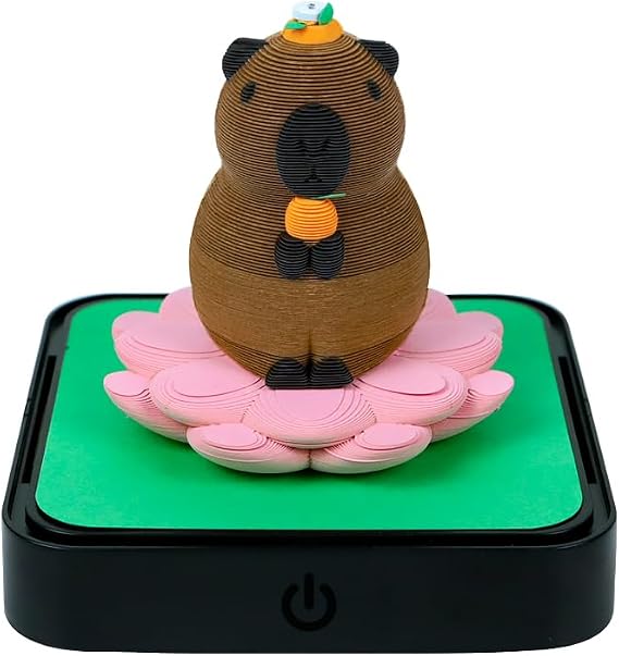 3D Calendar 2026, 2026 Time Piece Calendar 3D Art Memo Pad Paper Sculpture Tear Off Calendars DIY Decorative Gift (Capybara)