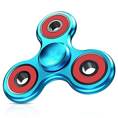 Fidget Spinner Toy,Ultra Durable Stainless Steel Bearing High Speed Spins Precision Metal Hand Spinner EDC ADHD Focus Anxiety Stress Relief Toys for Kids,Adults Blue