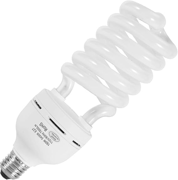 1 Pcs 150W 5400K Color Temperature CFL Light Bulb, Daylight Spiral Photography Lighting, E27 Socket Light Bulb for Softbox Light, Studio and Camera Light