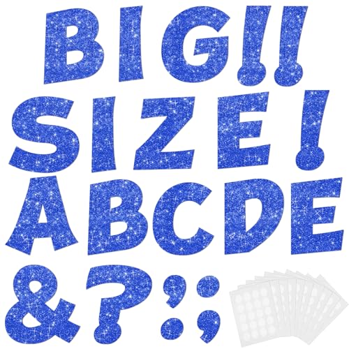 154 Pcs Large 7 Glitter Bulletin Board Letters, Poster Board Letters Alphabet Punctuation Cut Out Cardboard Letters Accessories for Classroom Display Decorating Supplies 7inch