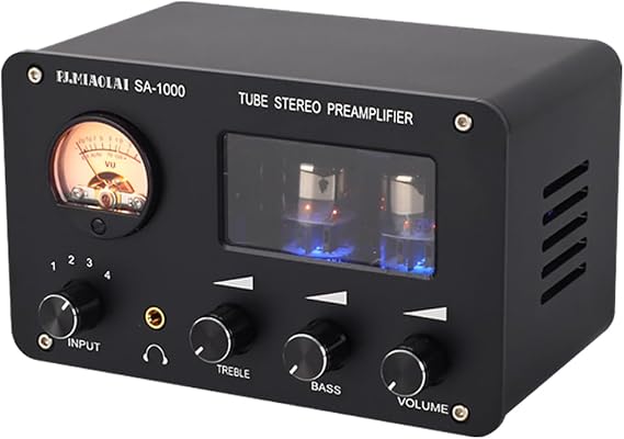 Audiophile Tube Preamplifier Audio HiFi Electric Tube Amplifier 4 Inputs 2 Outputs Audio Interfaces Lossless Audio Switching Amplifier Built-in 5532 Chip
