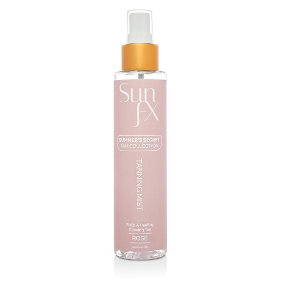 SunFX Tanning Mist for Face & Body Hyaluronic Acid Rose 5floz | Ultra Hydrating, Vegan, Cruelty-Free, Long Lasting Self Tanner, Face and Body Mist with Hyaluronic Acid