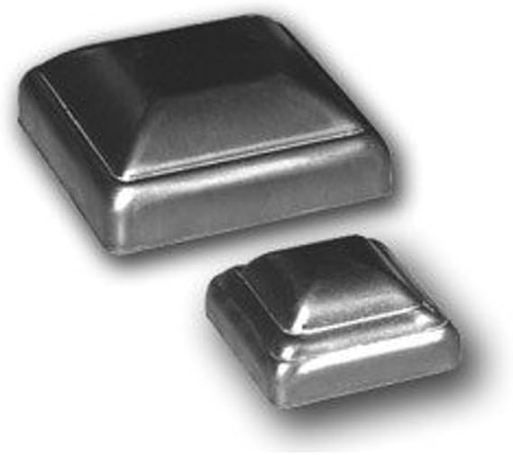 Durable Heavy Duty Steel Caps | Pressed Decorative Square Fence Post Caps | Perfect for Wood Fences, Newel Posts, Deck Posts, and More - 2" X 2" - 18 Pieces