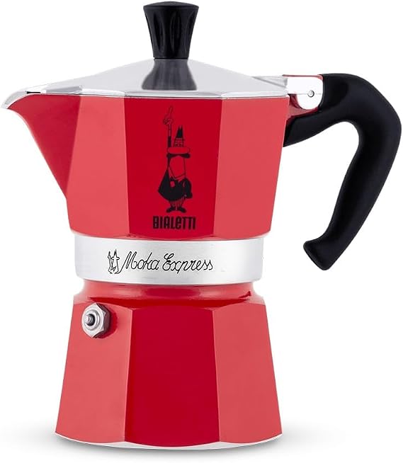Bialetti 0004943 Moka Express Espresso Kahve Pişiricisi 6 Kişilik Rossa, Kırmızı