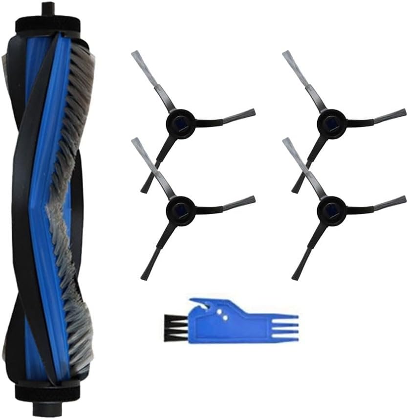 Robot Vacuum Cleaner Accessories for Ecovacs for DEEBOT X8 Pro for OMNI, 6-Piece Kit with V-Shaped Main Brush, 4 Side Brushes and Cleaning Tool for Pet Hair