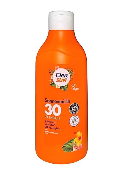 Cien Sun Lotion SPF 30 500 ml Waterproof Instant Protection Vegan UVA+ UVB Protection (1)